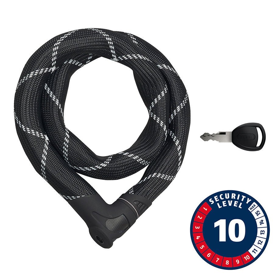 Abus, IvyTex IVEN 8210K, Chain Lock, Key, 8mm, 85cm, 2.8', Black