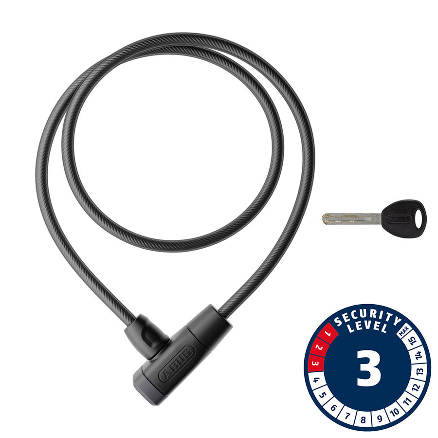 Abus, Cavo 3410K, Cable lock, Key, 10mm, 85cm, 2.8', Black