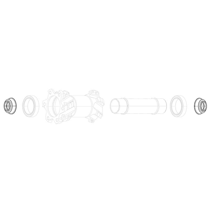 SRAM, Conversion caps, Rear hub, 10x135 QR, fits 9, 10 Speed Driver Body, (X0, 900, Rise 60, Roam 30, Roam 40, Roam 60, Rail 40, Rise XX)