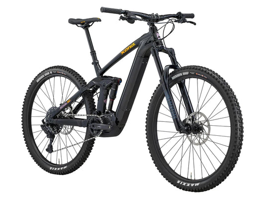 Black mountain bike on a white background