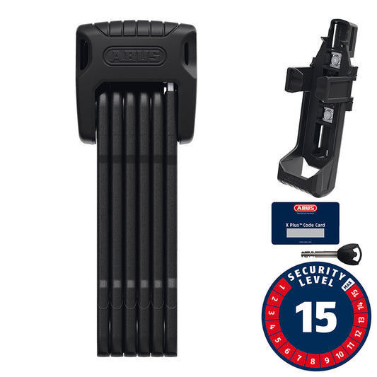 Abus, Bordo Granit XPlus 6500K, Folding Lock, Key, 5.5mm, 90cm, 2.95', SH, Black