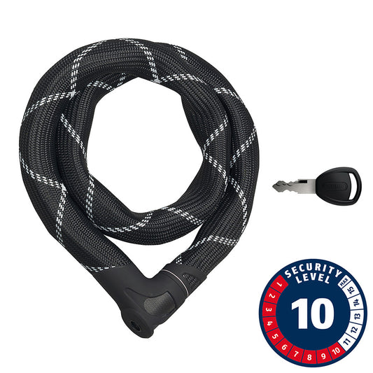 Abus, IvyTex IVEN 8210K, Chain Lock, Key, 8mm, 85cm, 2.8', Black