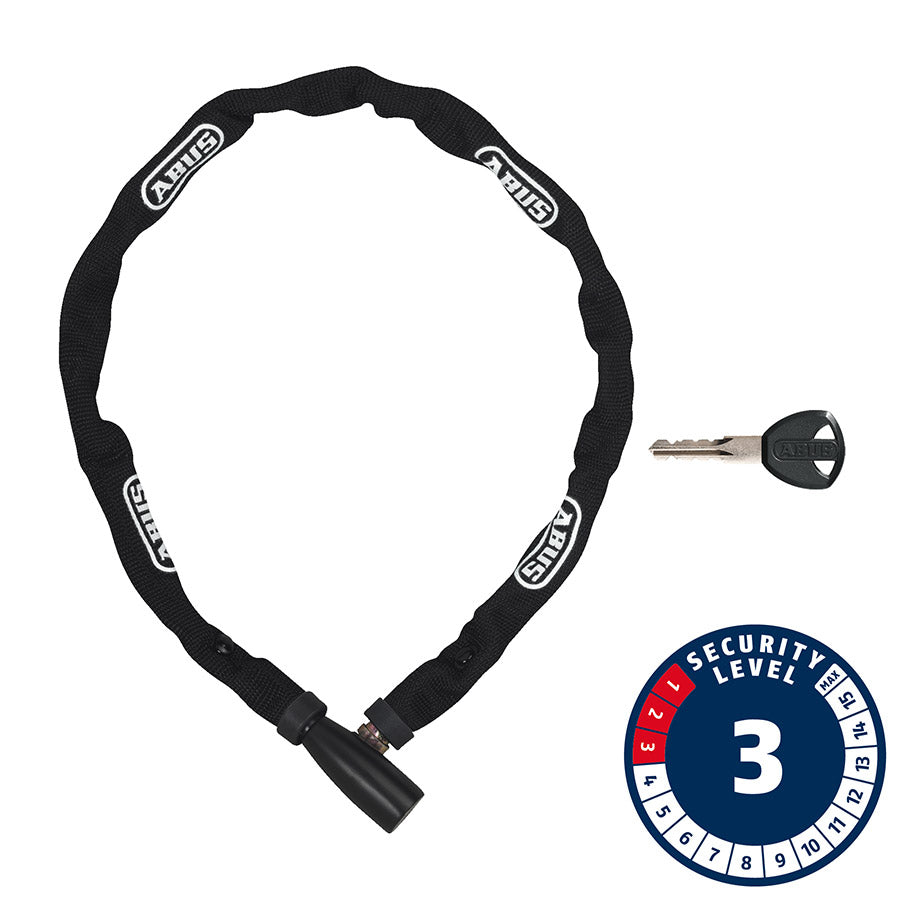 Abus, 1500 Web, Chain Lock, Key, 4mm, 60cm, 2', Black
