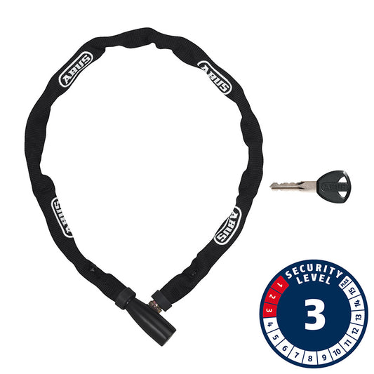 Abus, 1500 Web, Chain Lock, Key, 4mm, 60cm, 2', Black