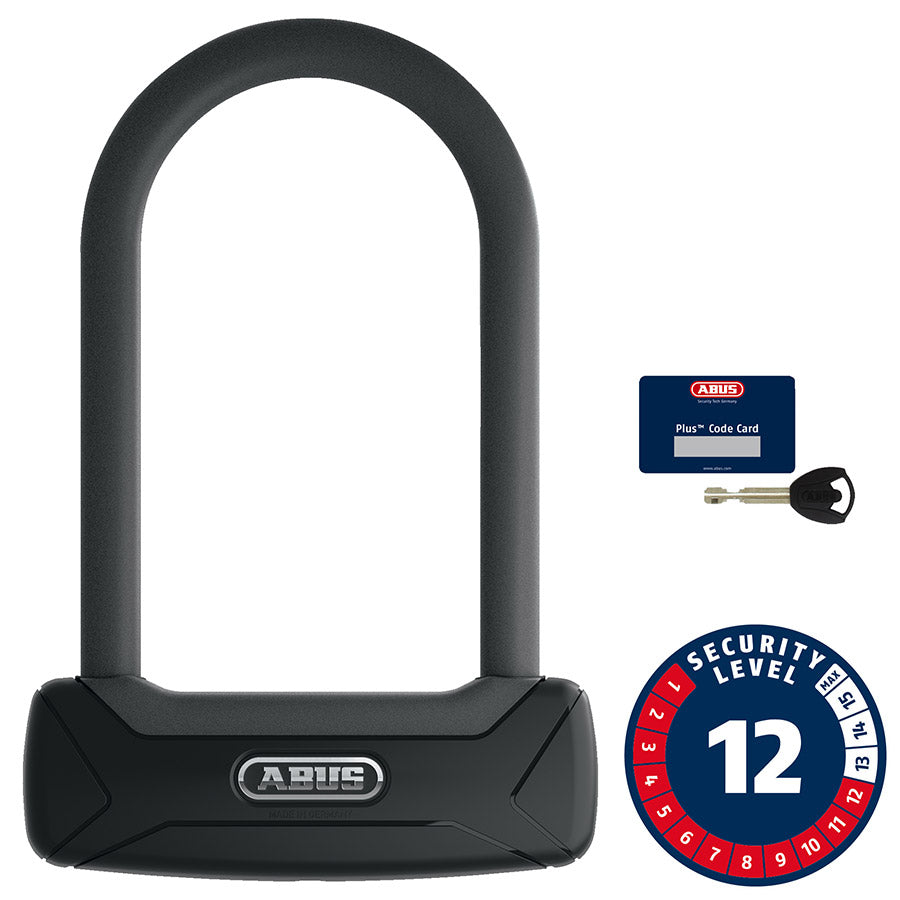 Abus, Granit Plus 640, U-Lock, Key, 12mm, 8.30cm x 15.0 cm, 3.3''x 5.9'', Black