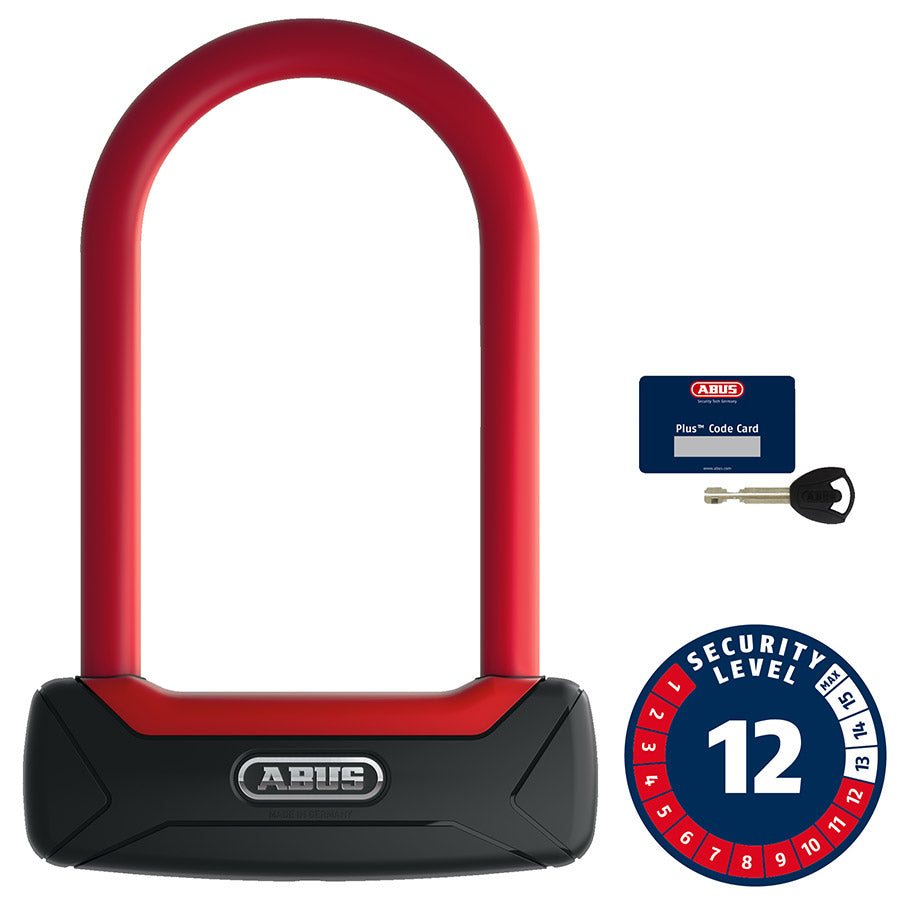 Abus, Granit Plus 640, U-Lock, Key, 12mm, 8.30cm x 15.0 cm, 3.3''x 5.9'', Black