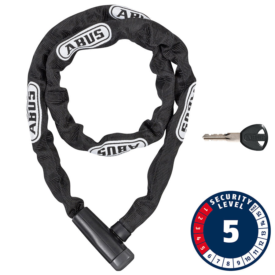 Abus, Steel-O-Chain 5805K Chain with key lock, 5mm x 75cm (5mm x 2.5'), Black