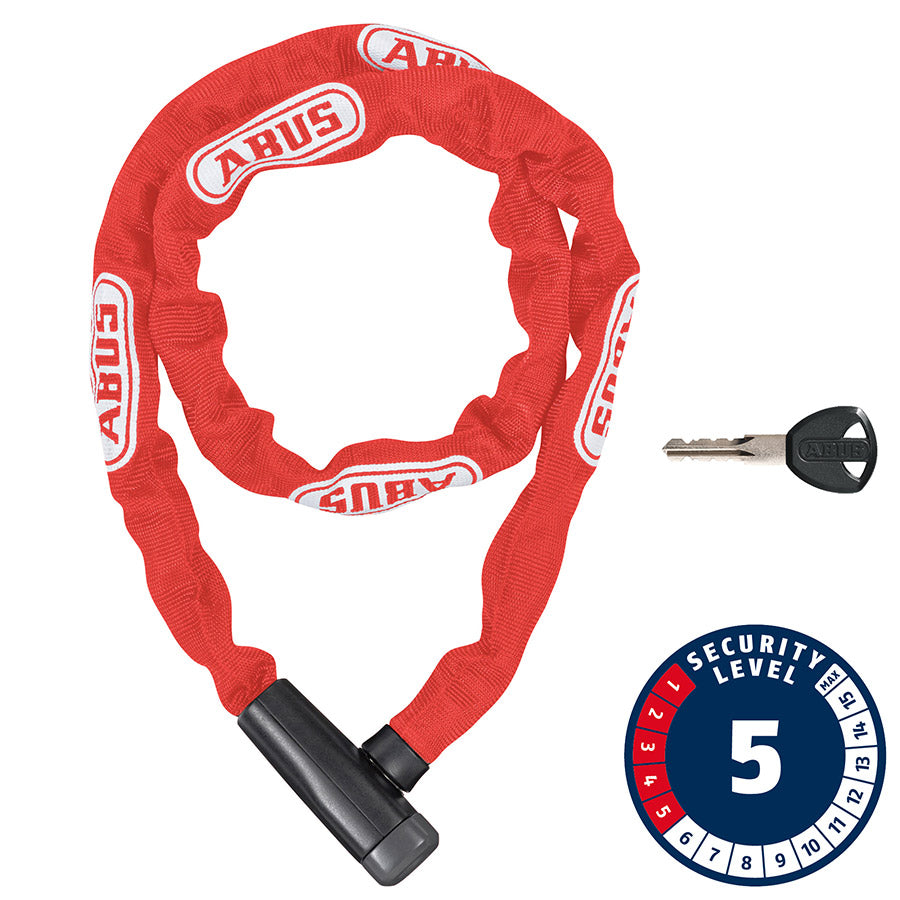 Abus, Steel-O-Chain 5805K Chain with key lock, 5mm x 75cm (5mm x 2.5'), Black
