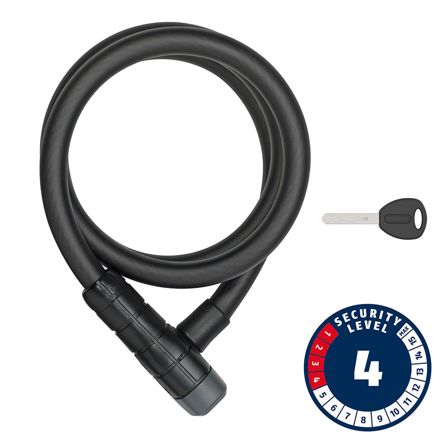 Abus, 6412K, Cable lock, Key, 12mm, 85cm, Black
