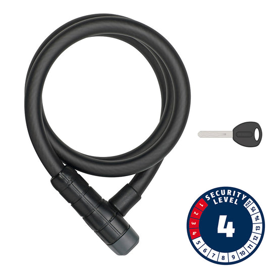 Abus, 6412K, Cable lock, Key, 12mm, 85cm, Black