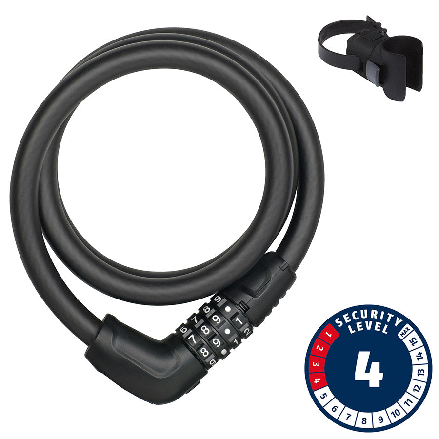 Abus, 6412C, Cable lock, Combination, 12mm, 85cm, Black
