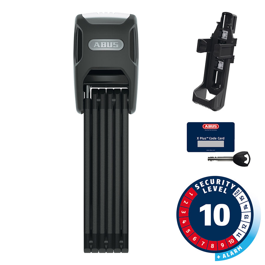 Abus, Bordo XPlus Alarm 6000, Folding Lock, Key, 90cm, 3', 5mm, Black