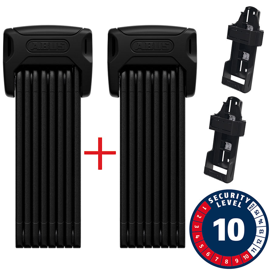 Abus, Bordo XPlus 6000K Twinset, Folding Lock, Key, 90cm, 3', 5mm, Black