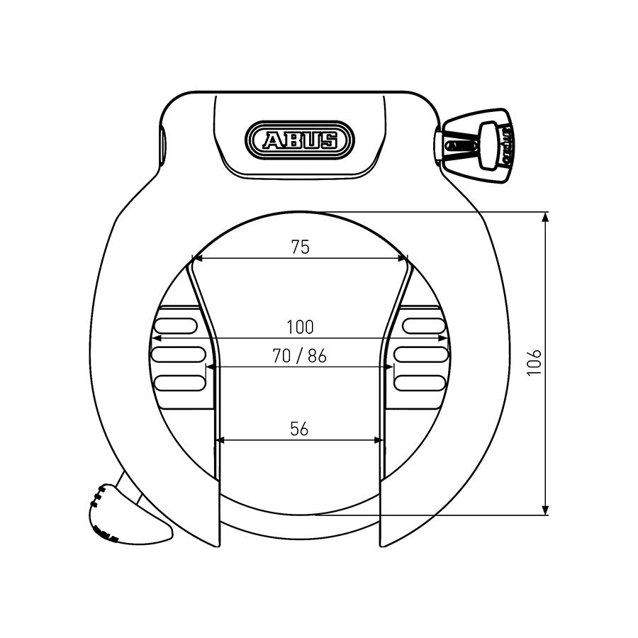 Abus, 4750X NR Pro Amparo, Frame Lock, Key, Black