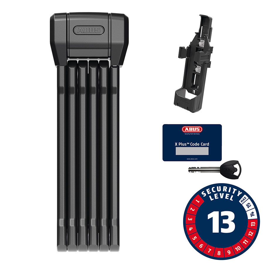Abus, Bordo 6200K XPlus, Folding Lock, Key, 5mm, 90cm, 3.0', SH, Black