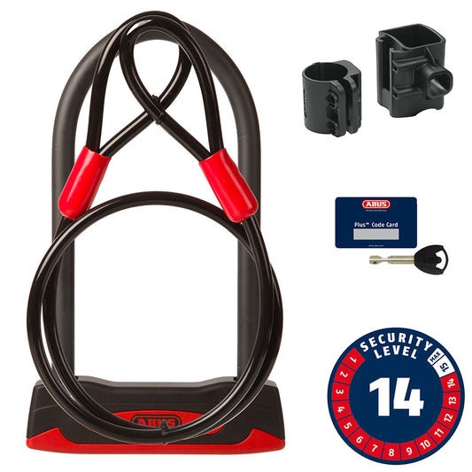 Abus, Granit London Plus 53 + Cobra, U-Lock, Key, 13mm, 160x230mm, 6.3''x9'', Cable, 120cm, USH, Black