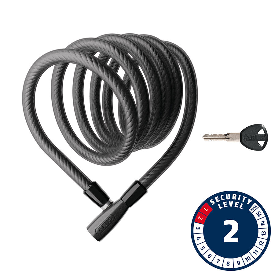 Abus, Helix 2508K, Cable lock, Key, 8mm, 150cm, 4.9', Black