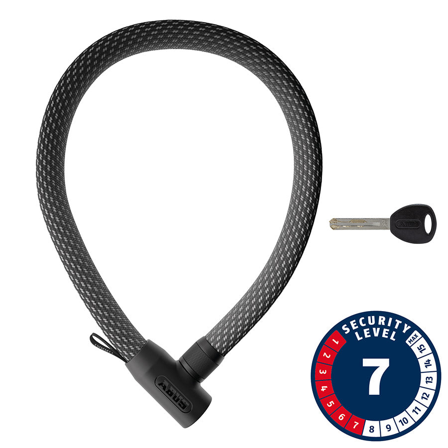 Abus, Yarnit 4004K, Chain Lock, Key, 24mm, 110cm, 43.3'', Black