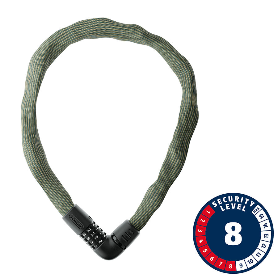 Abus, IVERA 7210C, Chain Lock, Combination, 7mm, 110cm, 43.3'', Grey